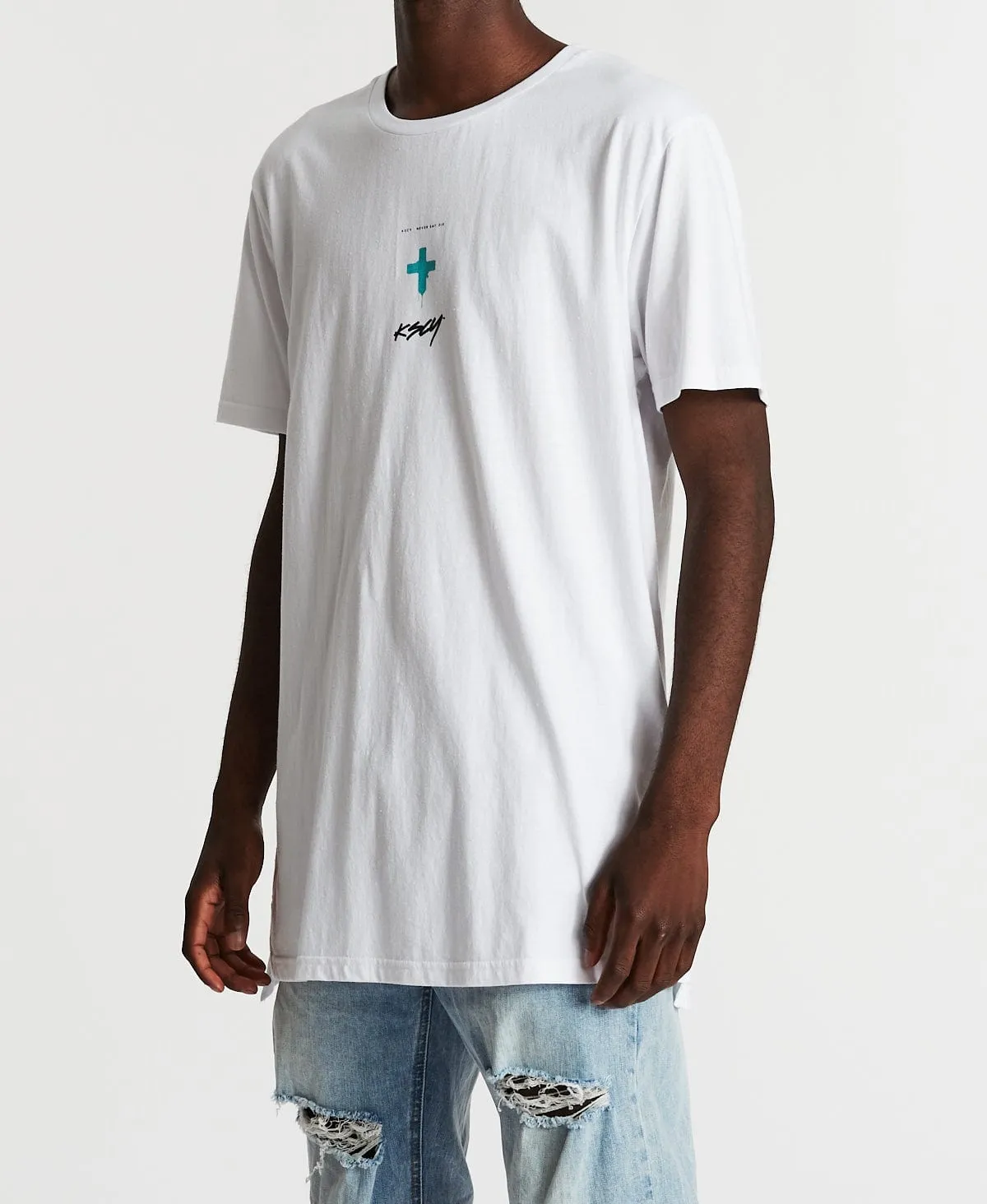 Animosity Step Hem T-Shirt White sold by Neverland product image thumbnail 3