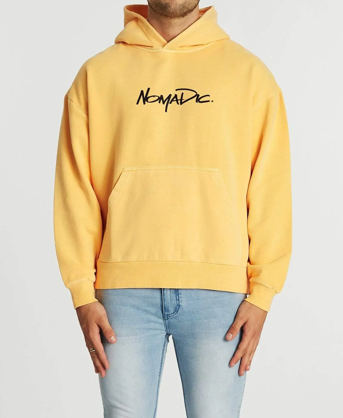 Lets Go Relaxed Hoodie Pigment Marigold sold by Neverland