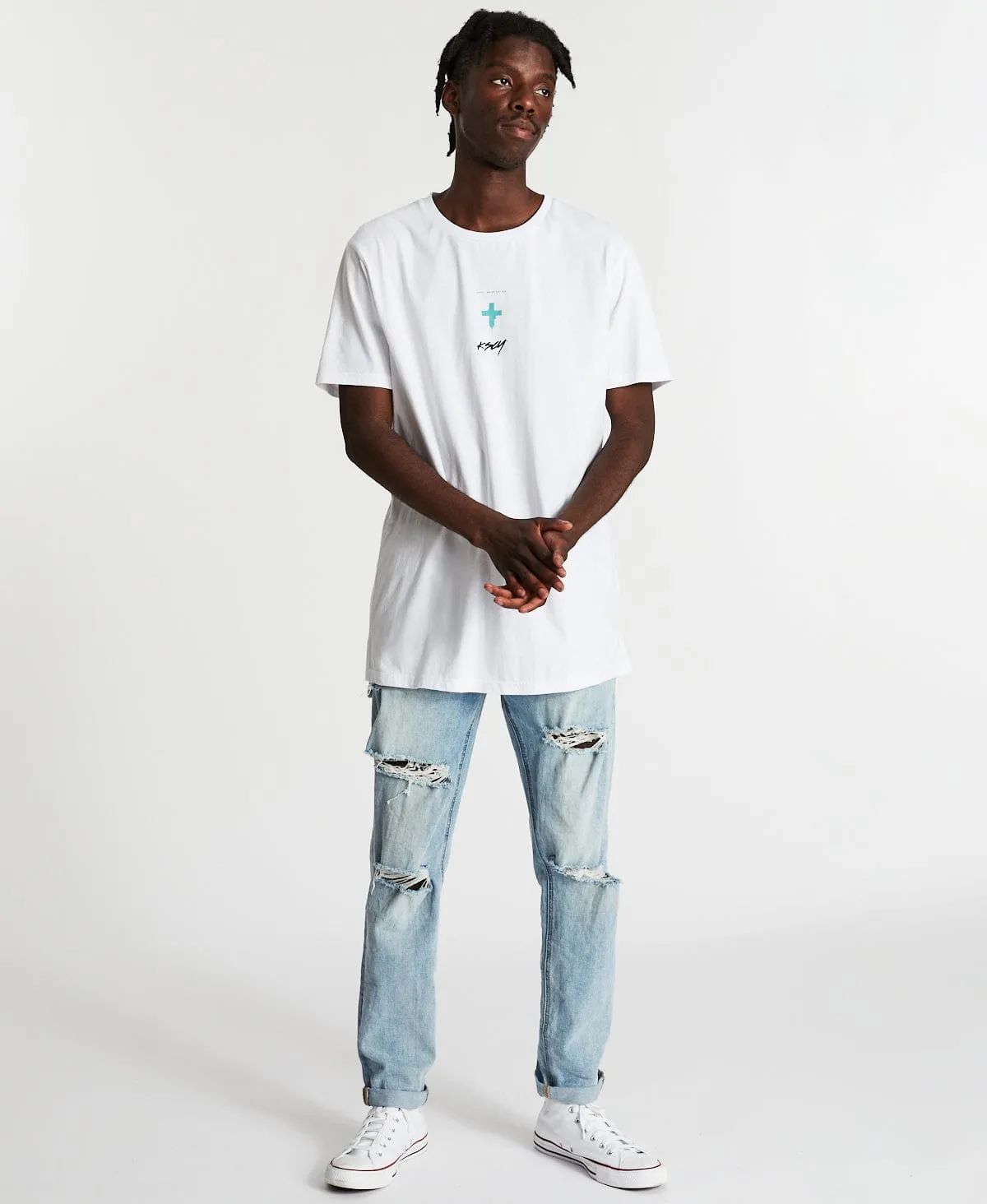 Animosity Step Hem T-Shirt White sold by Neverland product image thumbnail 4