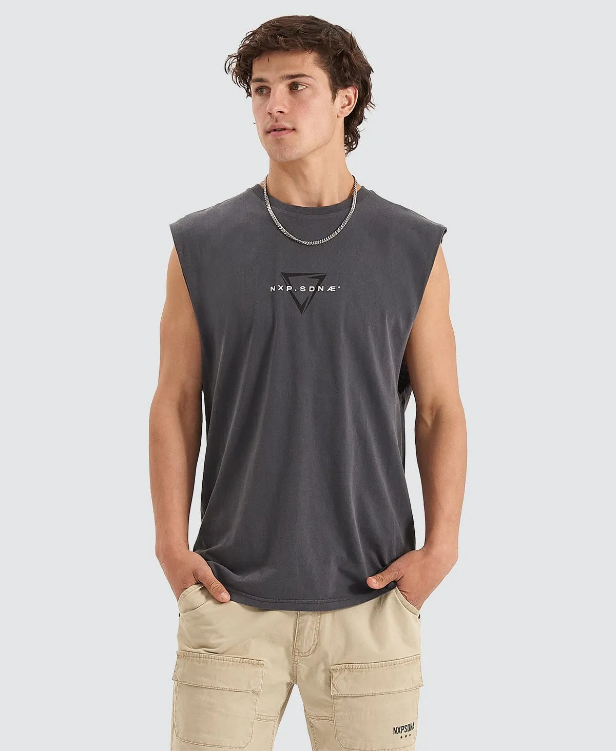 Dedicated Scoop Back Muscle Tee Pigment Asphalt sold by Neverland product image thumbnail 2