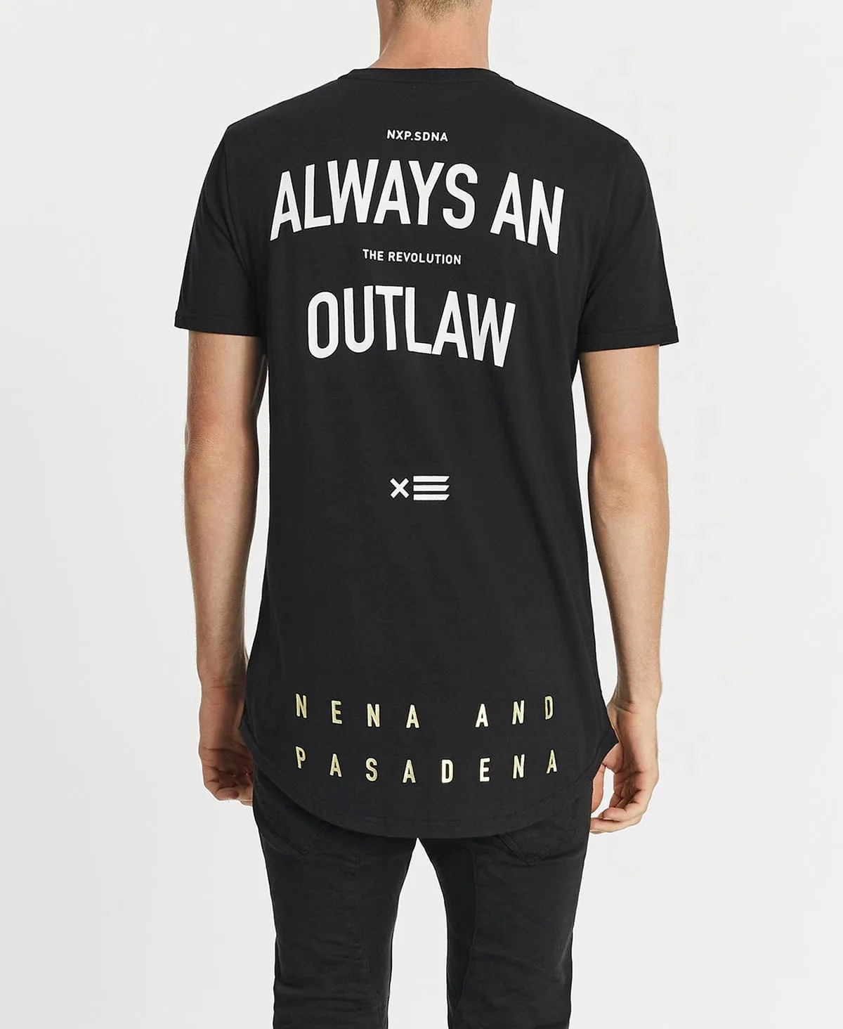 Outlaw Cape Back T-Shirt Jet Black sold by Neverland