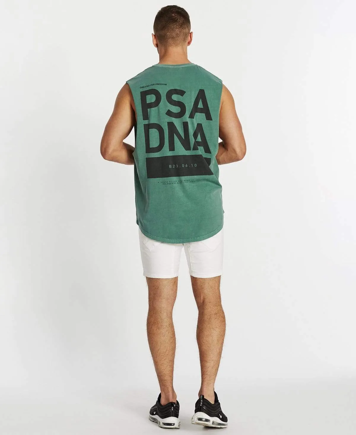 Freedom Time Scoop Back Muscle Tee Pigment Teal sold by Neverland product image thumbnail 5