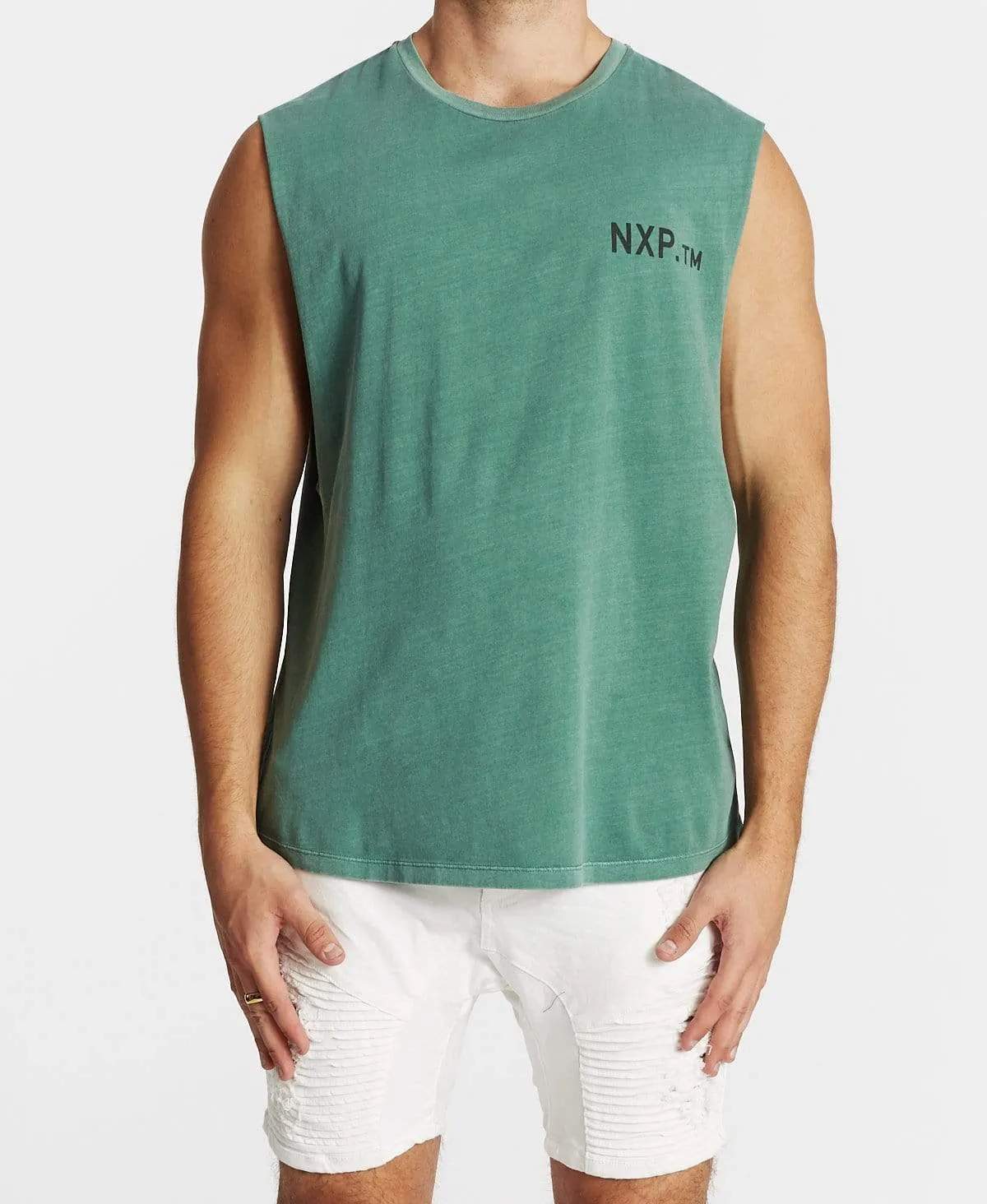Freedom Time Scoop Back Muscle Tee Pigment Teal sold by Neverland product image thumbnail 2