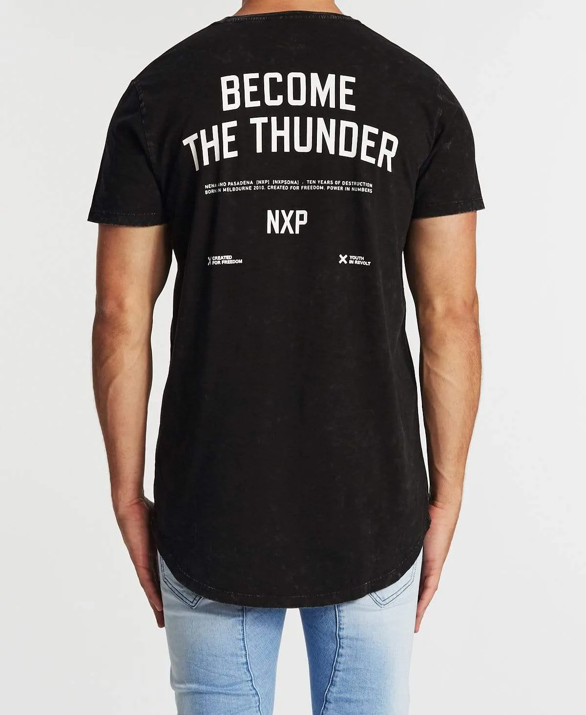 Quiet Storm Cape Back T-Shirt Acid Black sold by Neverland