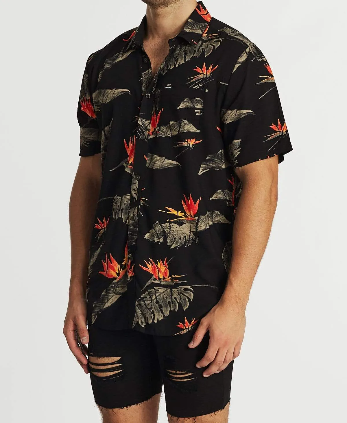Floral Erupter Short Sleeve Shirt Black sold by Neverland product image thumbnail 3