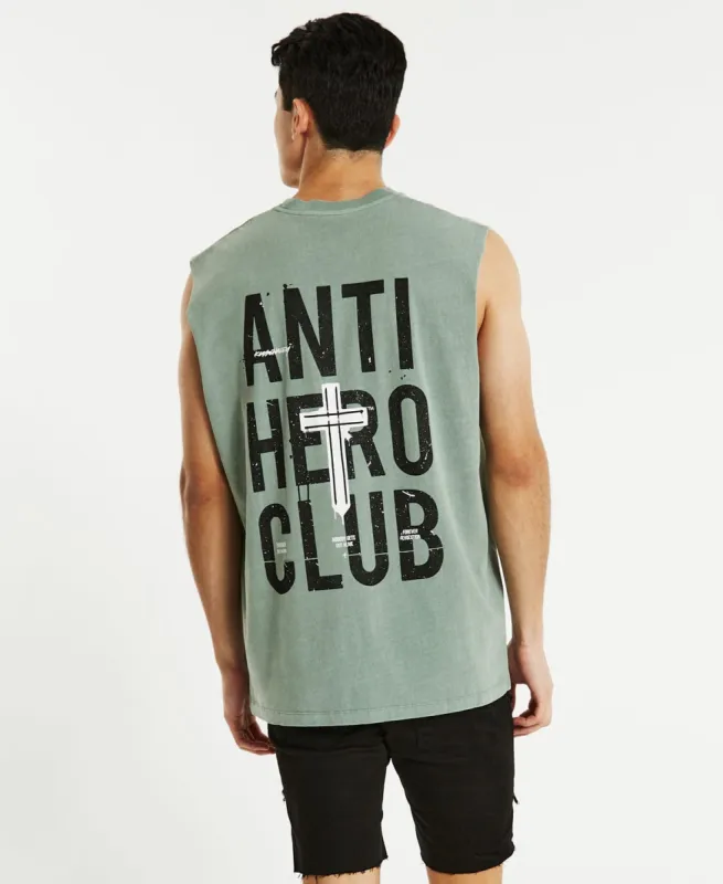 White Light Relaxed Muscle Tee Pigment Slate Grey sold by Neverland