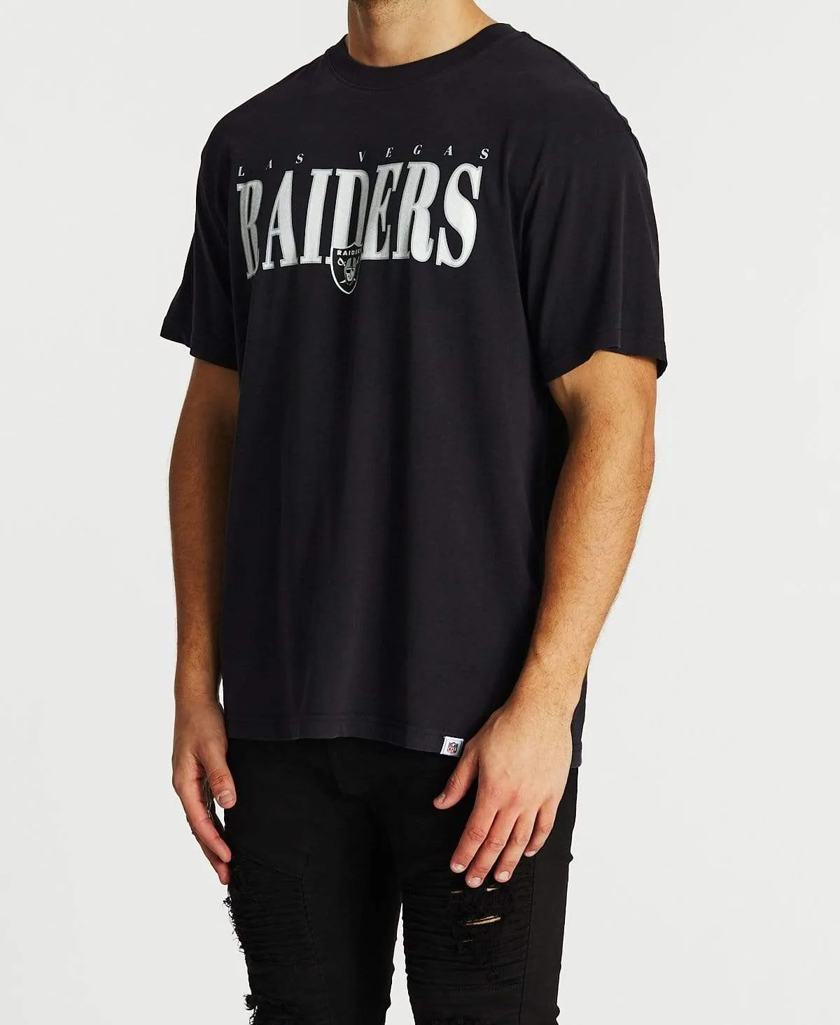 Vint Linear Logo T-Shirt Raiders Faded Black sold by Neverland product image thumbnail 3