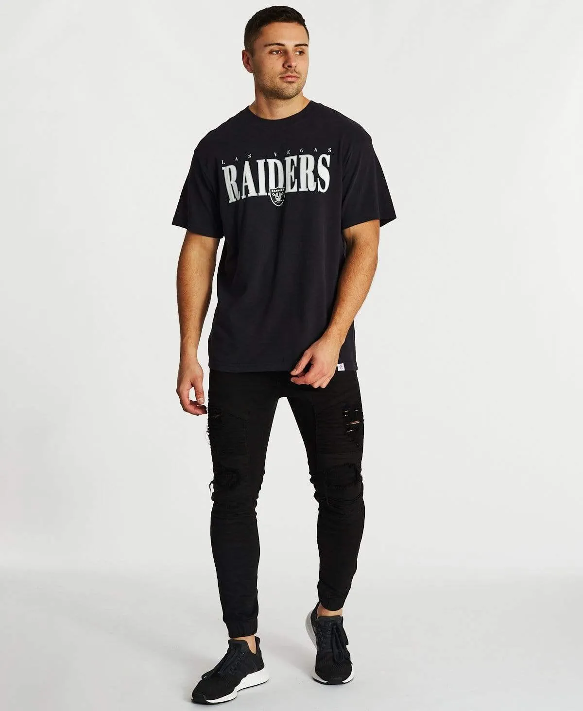 Vint Linear Logo T-Shirt Raiders Faded Black sold by Neverland product image thumbnail 4