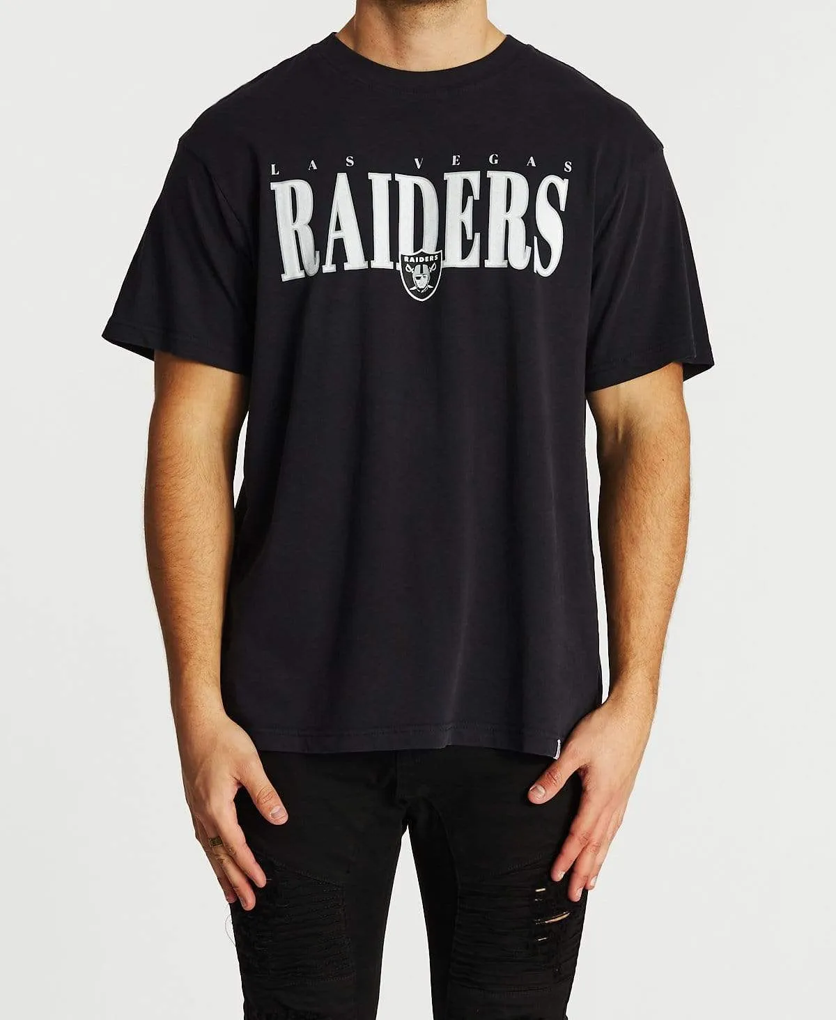 Vint Linear Logo T-Shirt Raiders Faded Black sold by Neverland