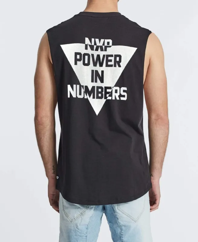 Power Scoop Back Muscle Tee Jet Black sold by Neverland