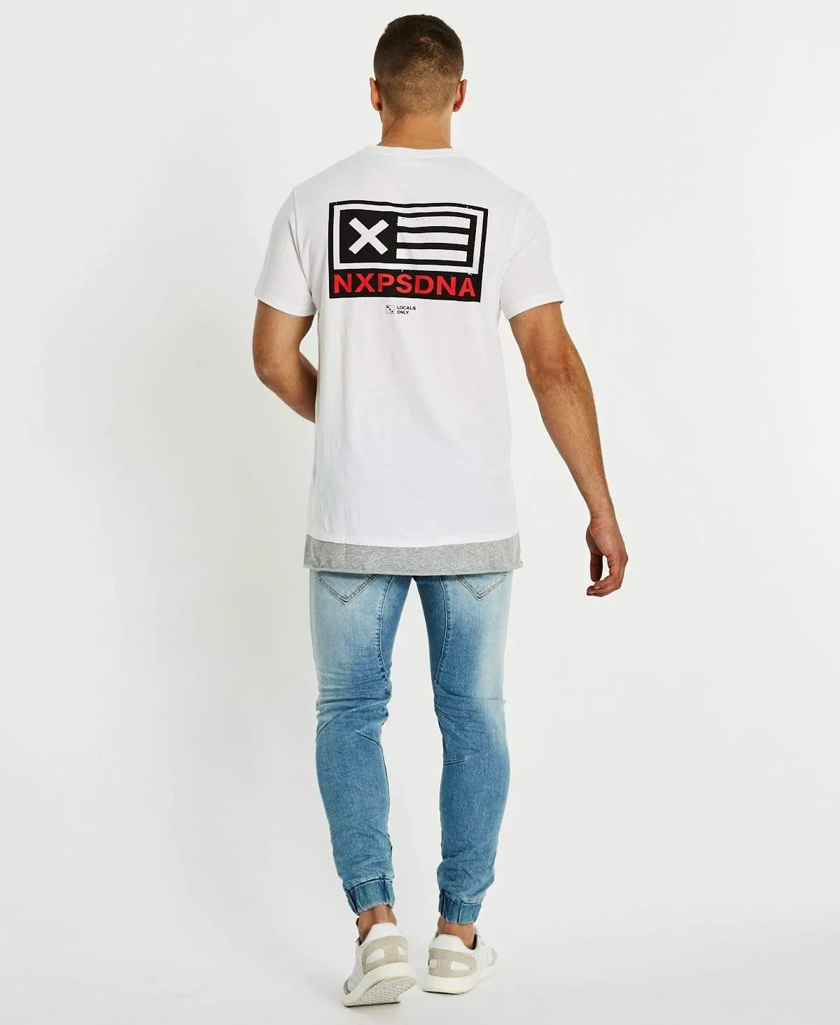 Early Warning Layered Tall T-Shirt White/Grey Marle sold by Neverland product image thumbnail 5