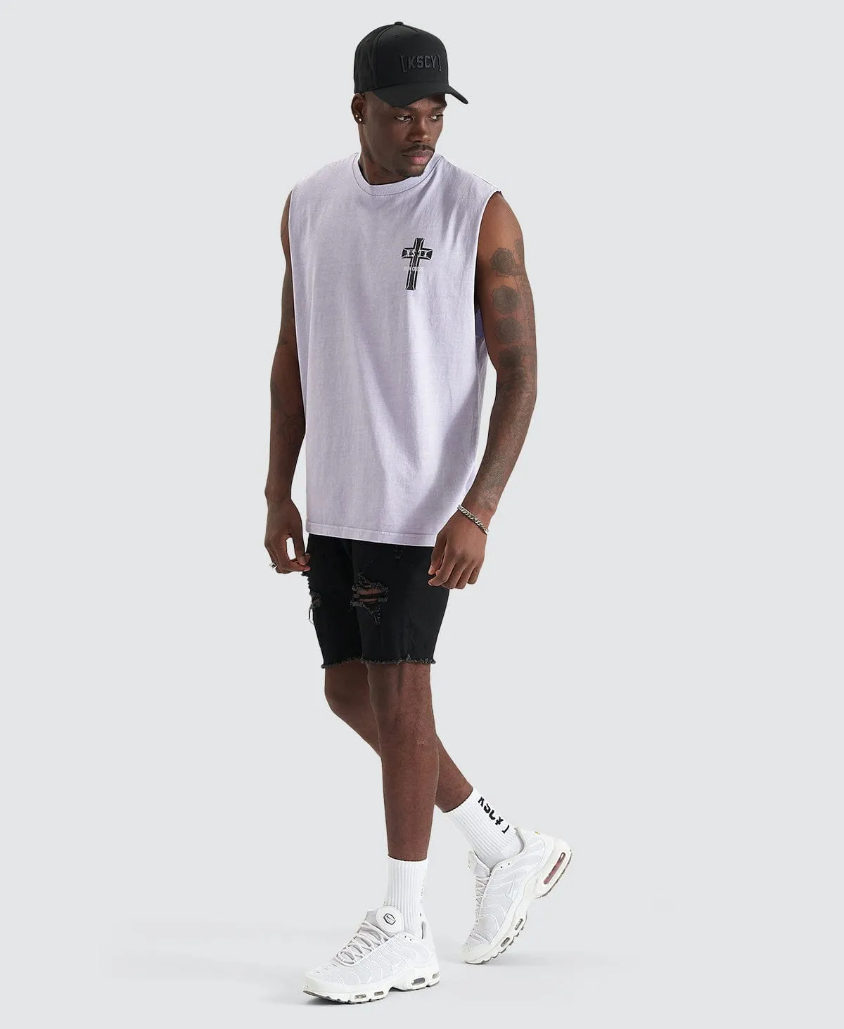 Mortals Relaxed Fit Muscle Tee Pigment Cosmic Sky sold by Neverland product image thumbnail 3