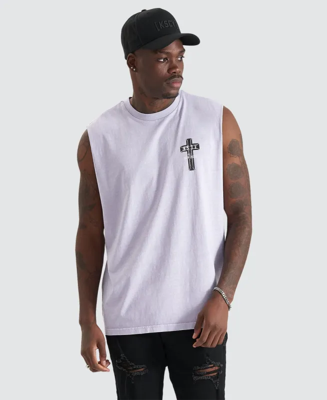Mortals Relaxed Fit Muscle Tee Pigment Cosmic Sky sold by Neverland