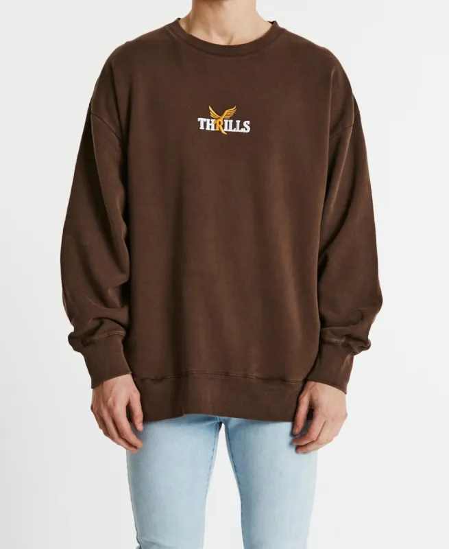 Golden Slouch Crew Neck Fleece Jumper Postal Brown sold by Neverland