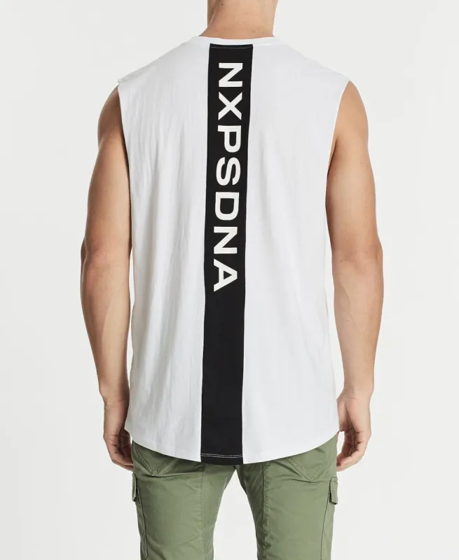 Mutiny Scoop Back Muscle Tee White sold by Neverland