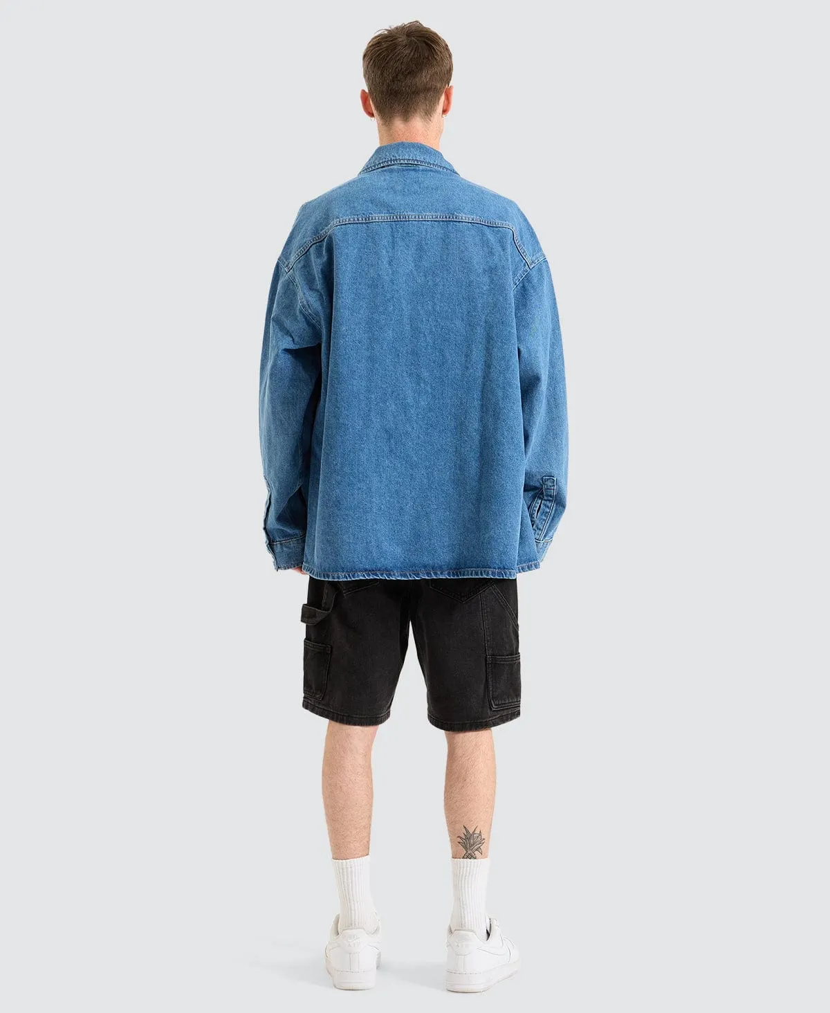Boxy Loose Shirt Denim Medium Blue sold by Neverland product image thumbnail 5