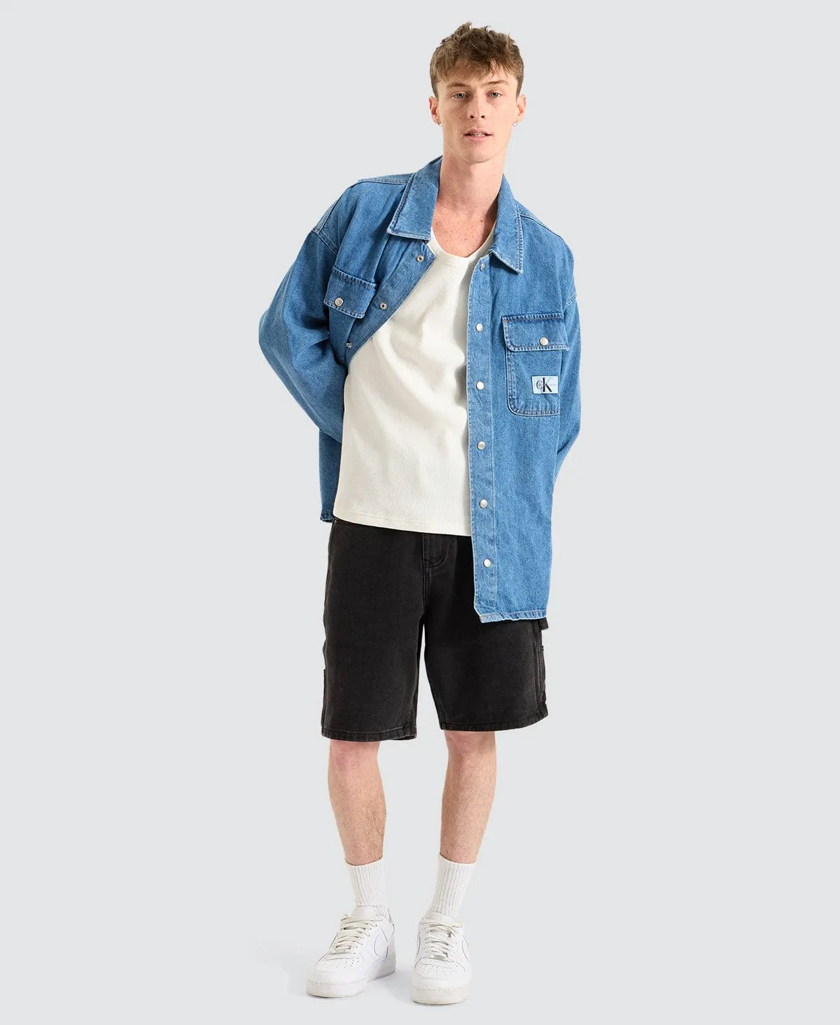 Boxy Loose Shirt Denim Medium Blue sold by Neverland product image thumbnail 3