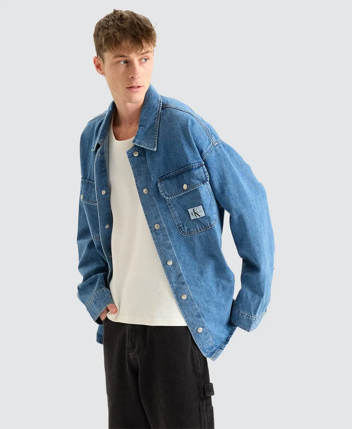 Boxy Loose Shirt Denim Medium Blue sold by Neverland product image thumbnail 4