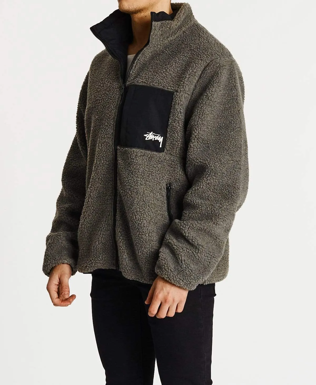 Stussy Sherpa Jacket Grey Marle sold by Neverland product image thumbnail 3