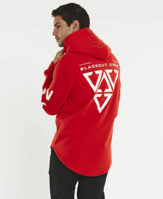 Echo Hooded Dual Curved Jumper Flame Red sold by Neverland
