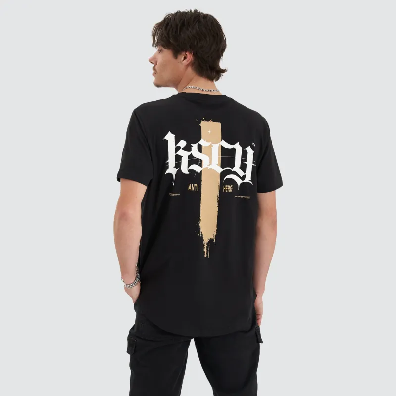 Strayverse Dual Curved Tee Jet Black sold by Neverland