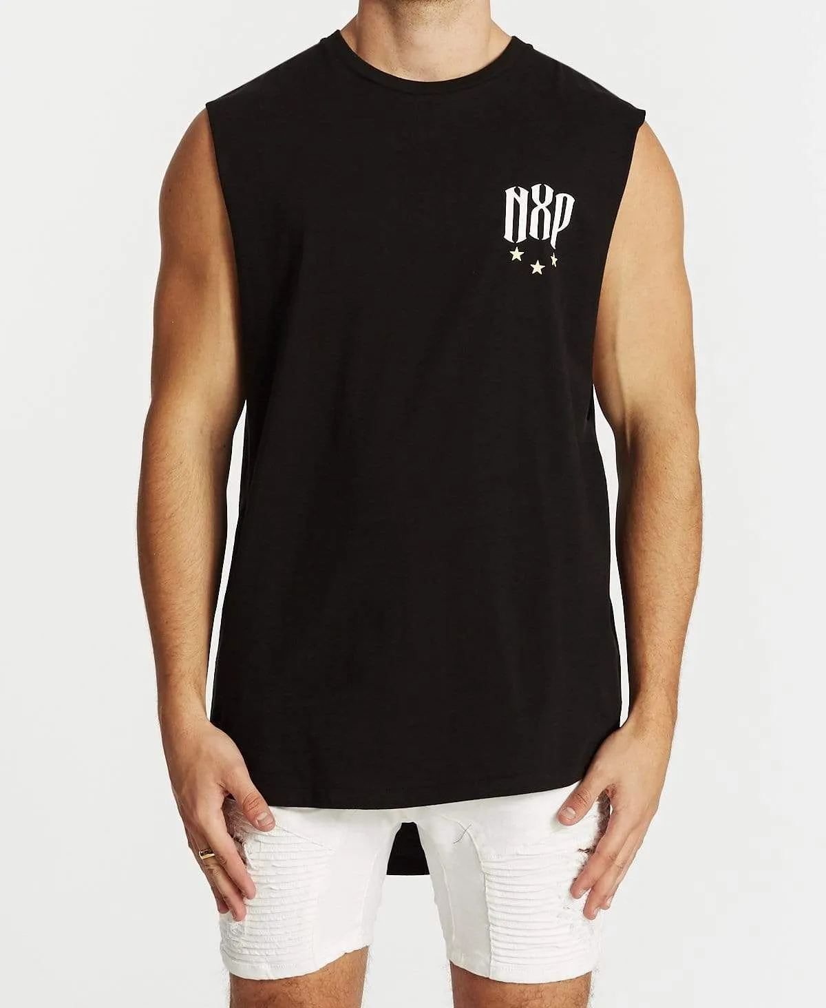 Rebellion Cape Back Muscle Tee Jet Black sold by Neverland product image thumbnail 2