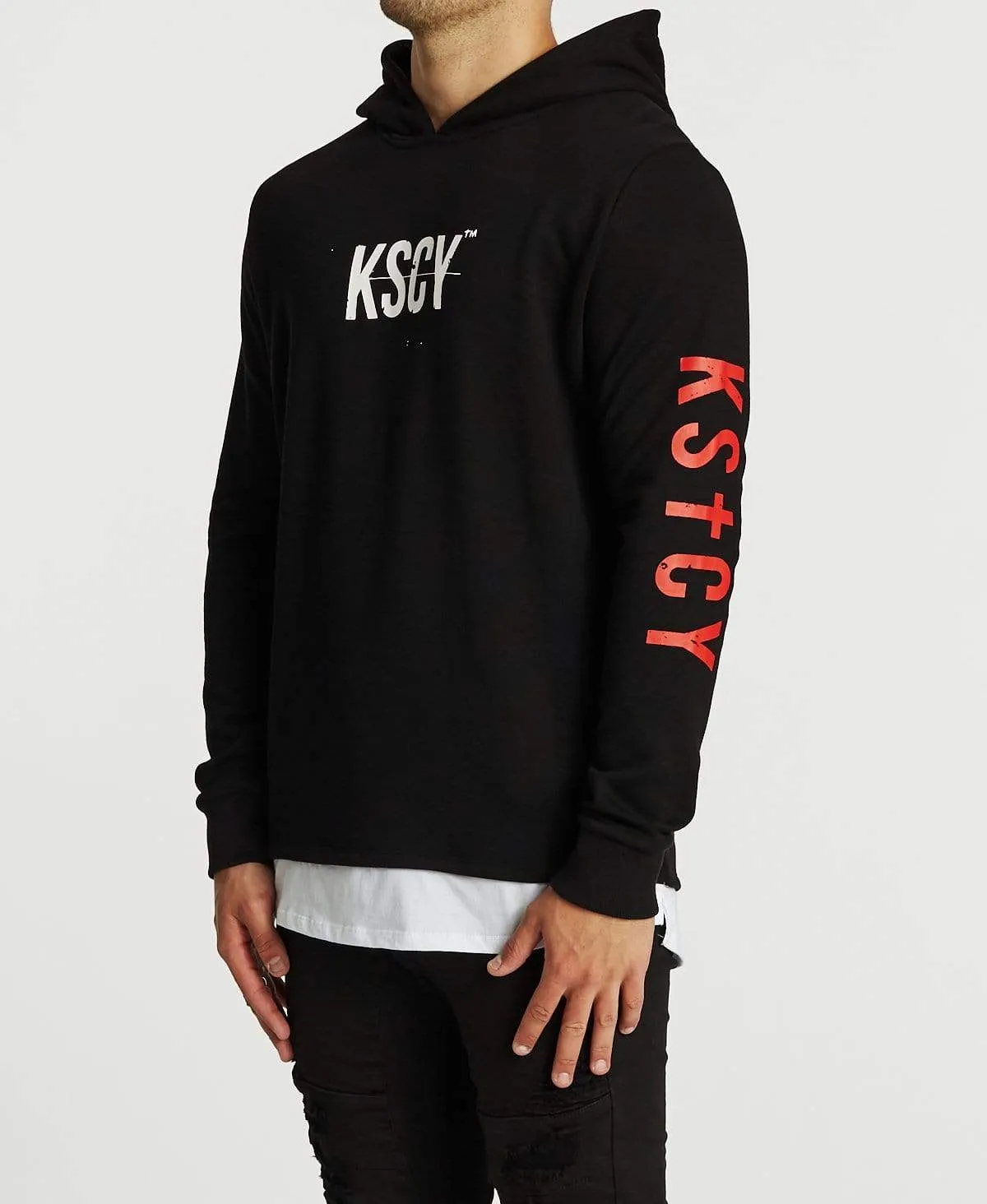 Live Life Layered Hoodie Jet Black sold by Neverland product image thumbnail 3