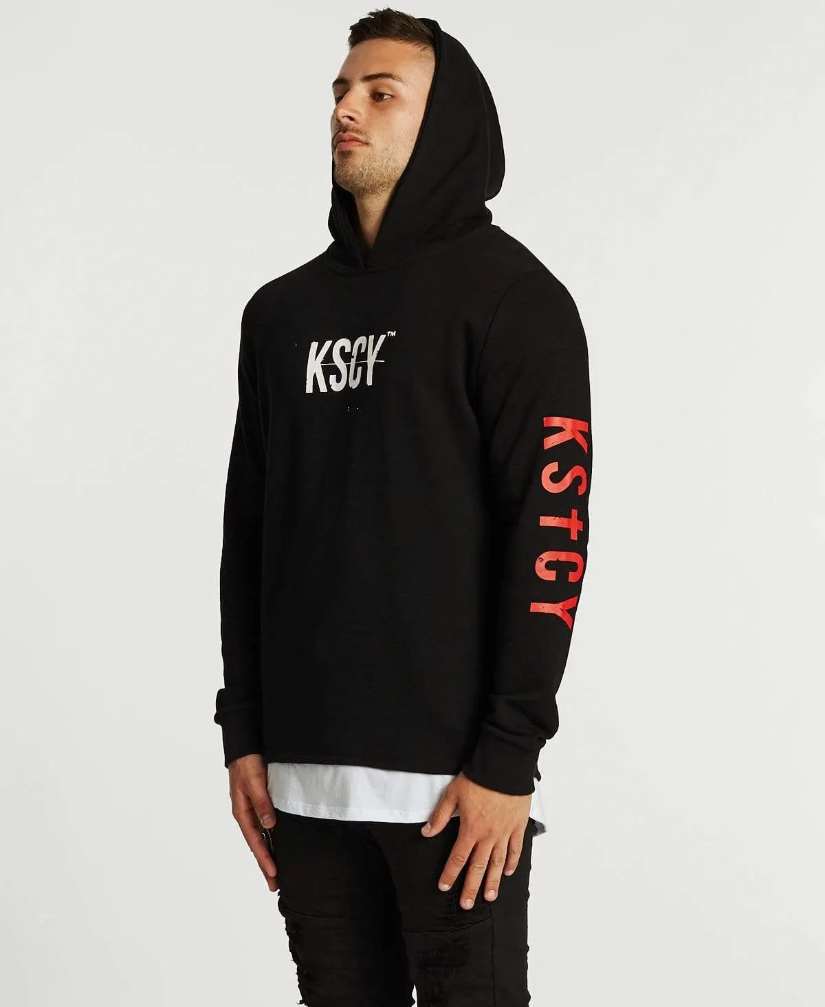 Live Life Layered Hoodie Jet Black sold by Neverland product image thumbnail 5