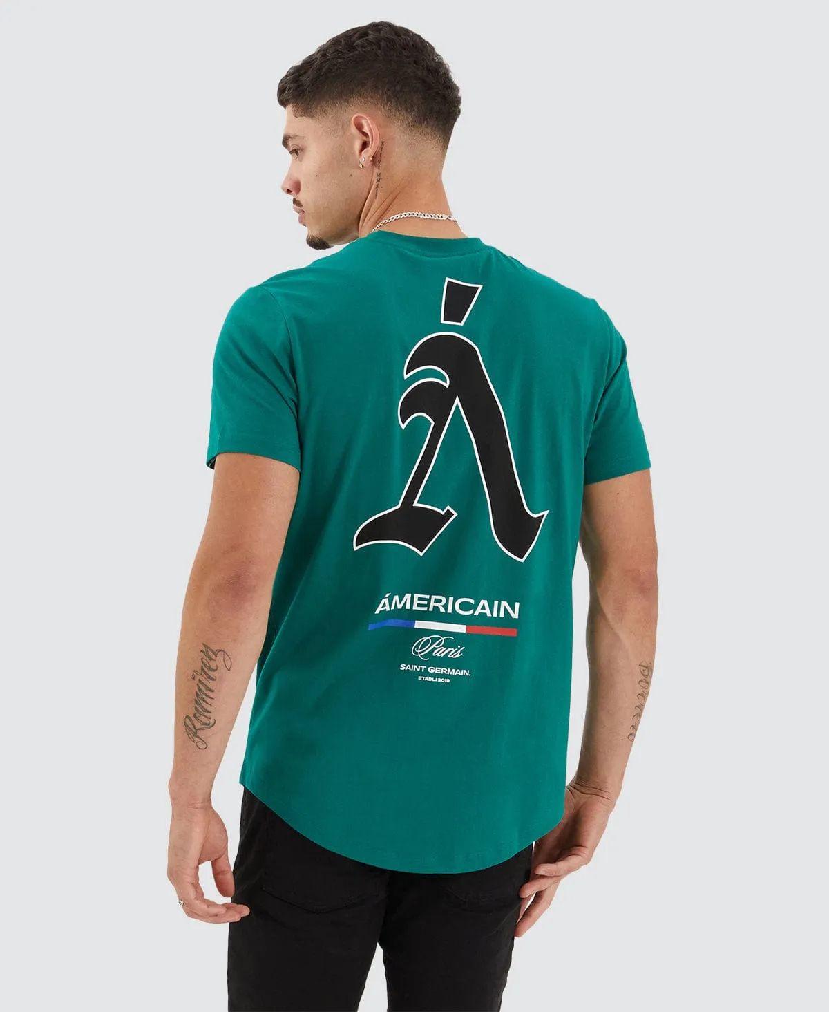 Centeno Dual Curved Tee Alpine Green sold by Neverland