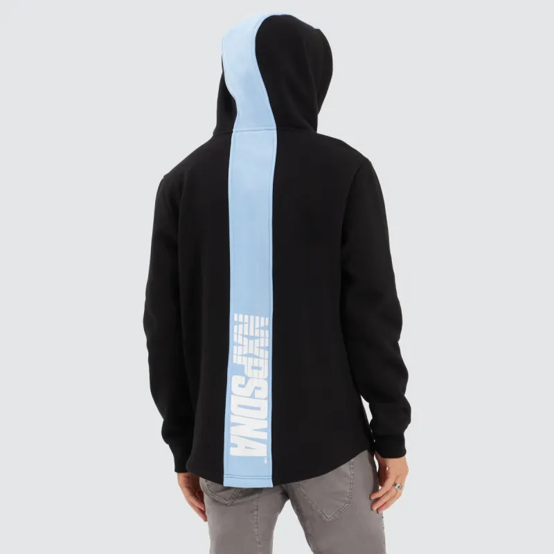 Matter Dual Curved Hoodie Black/Placid Blue sold by Neverland