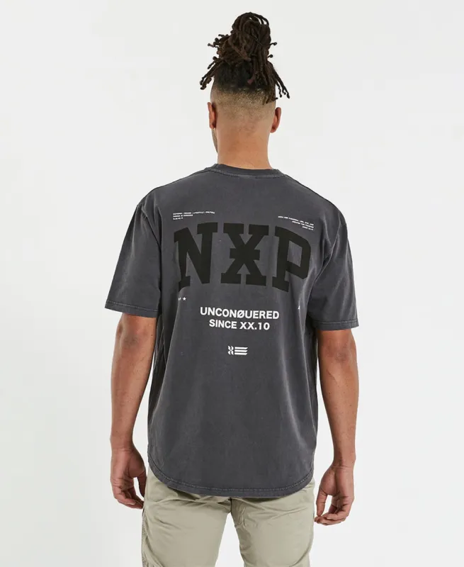 Conquered Box Fit Scoop T-Shirt Pigment Asphalt Grey sold by Neverland