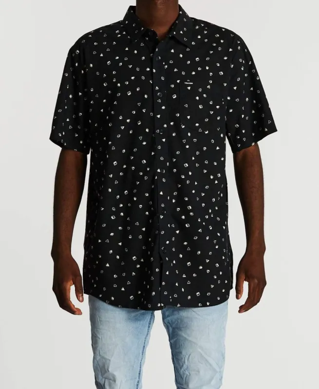 Hall Pass Short Sleeve Shirt New Black made by Volcom