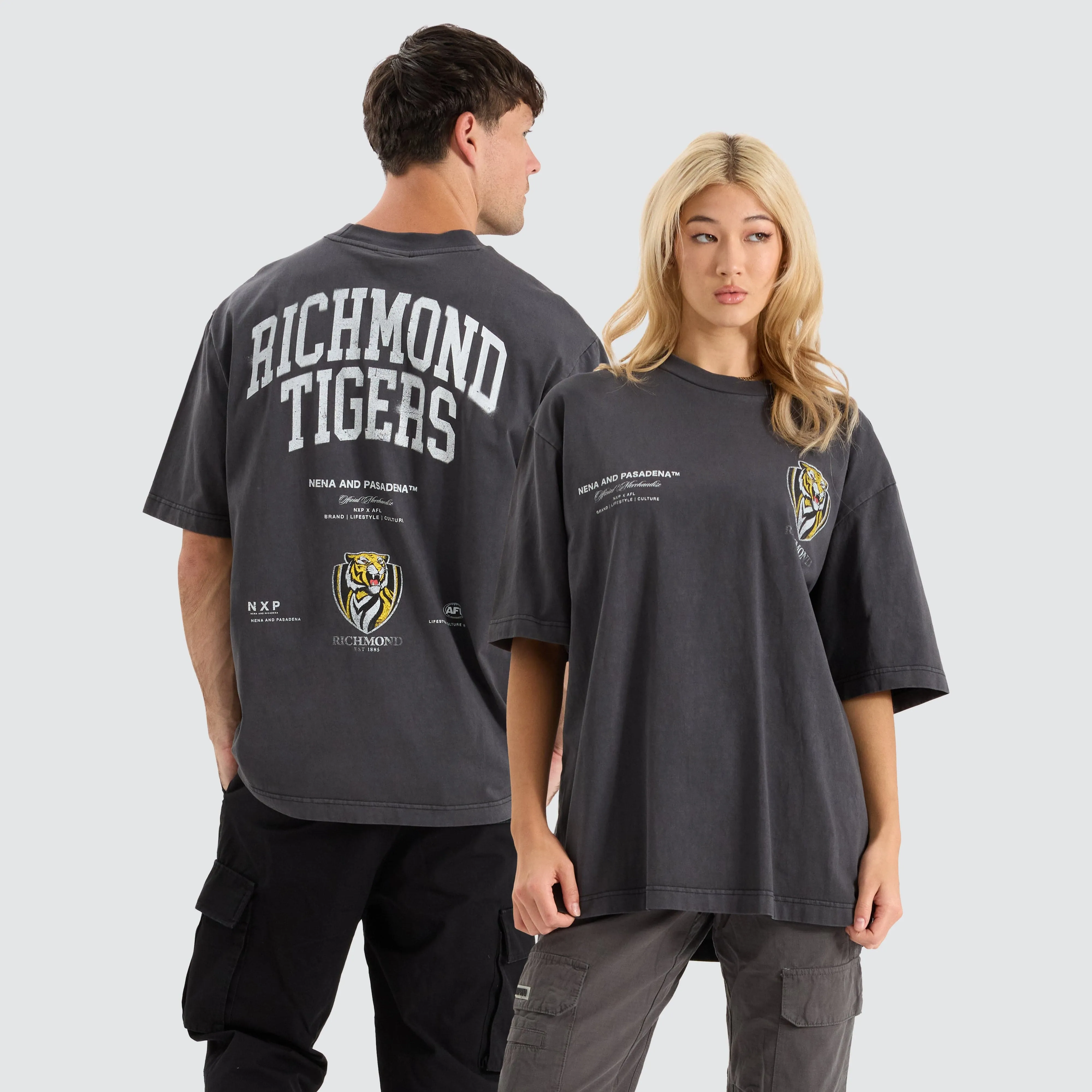 Richmond Tigers AFL Oversized Tee Pigment Black sold by Neverland