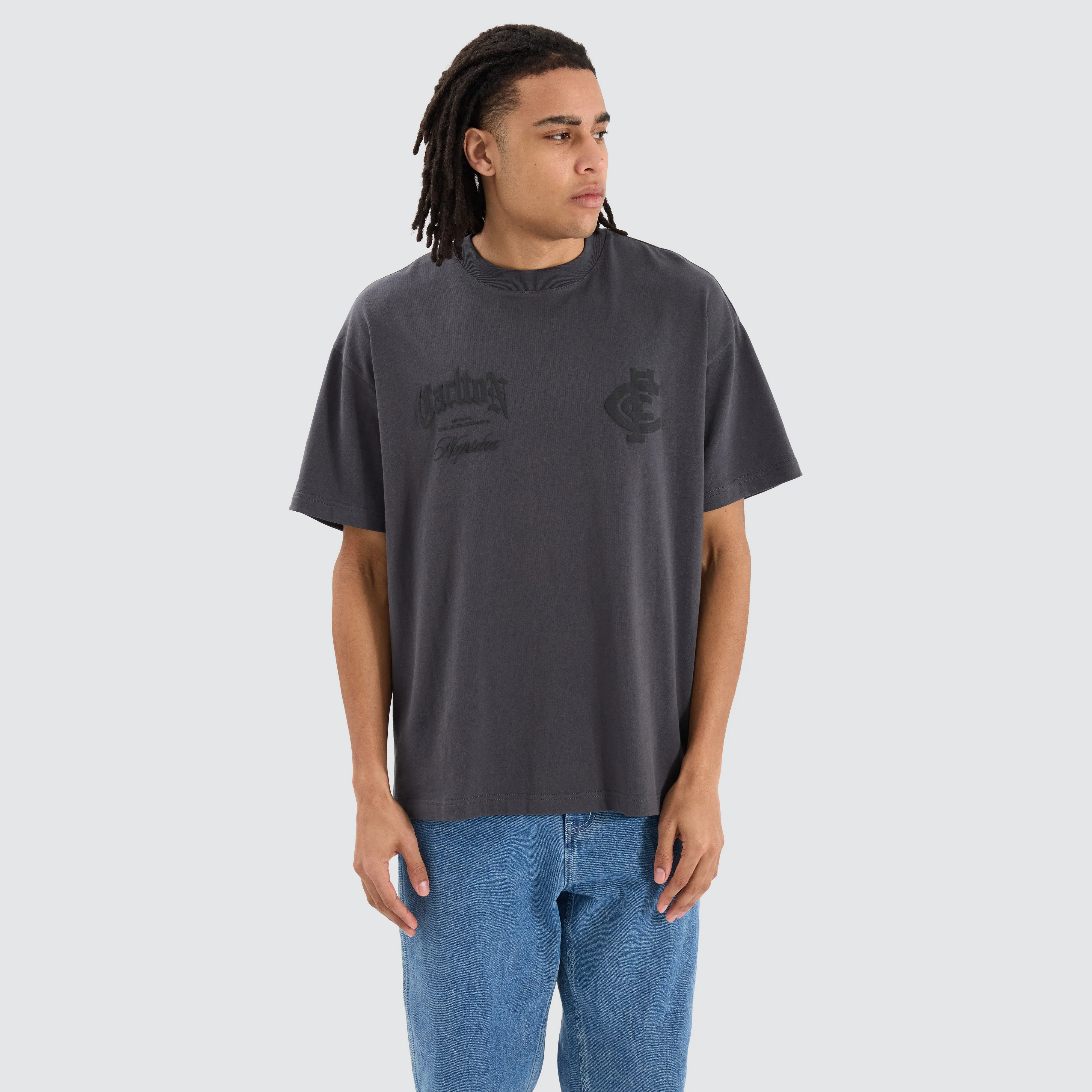 Carlton Blues AFL Heavy Raptor Tee Asphalt sold by Neverland