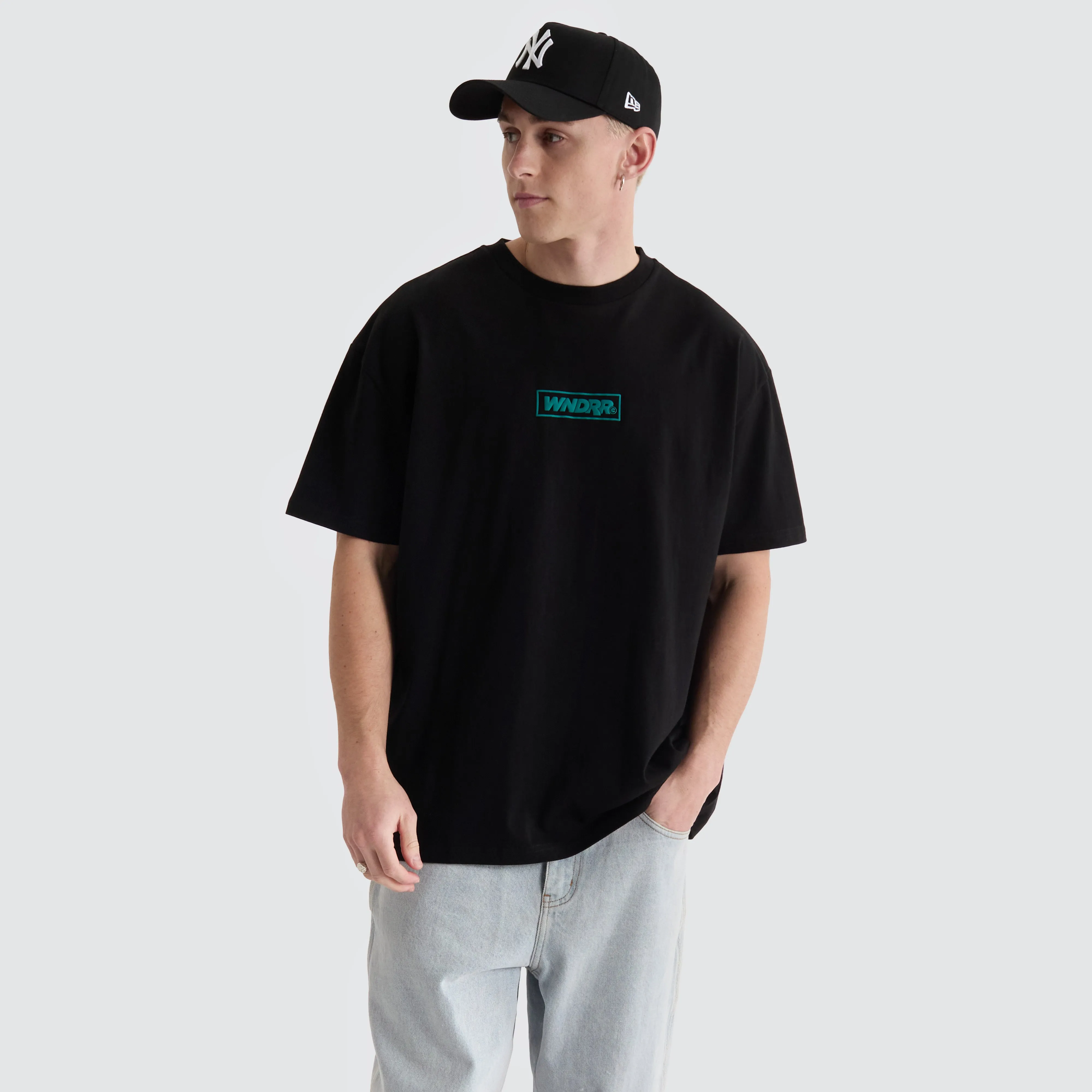 Scrawl Box Fit Tee Black sold by Neverland product image thumbnail 2