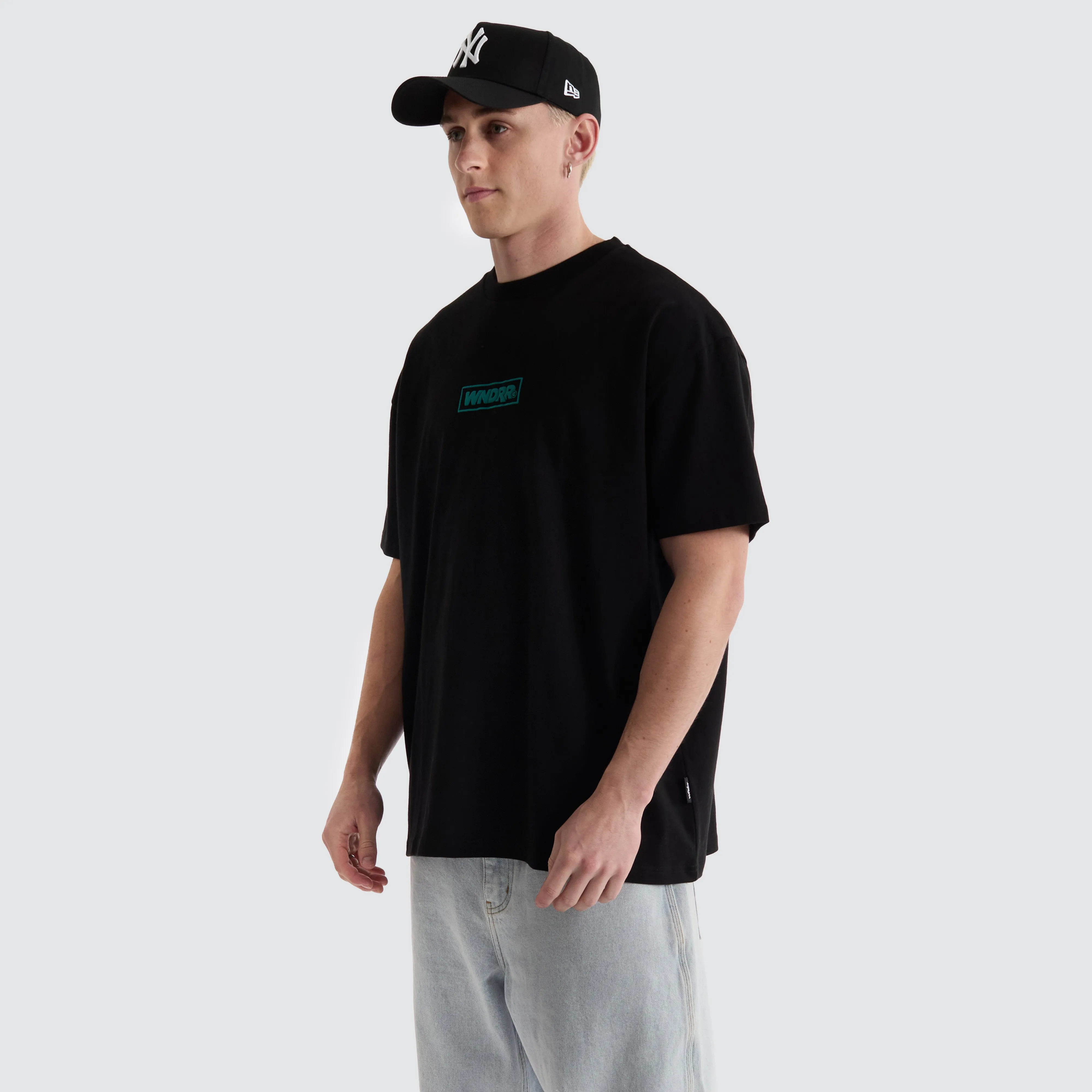 Scrawl Box Fit Tee Black sold by Neverland product image thumbnail 5