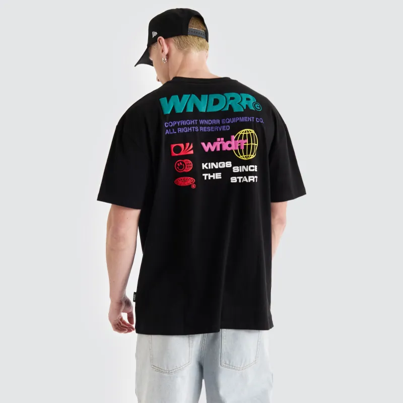 Scrawl Box Fit Tee Black sold by Neverland