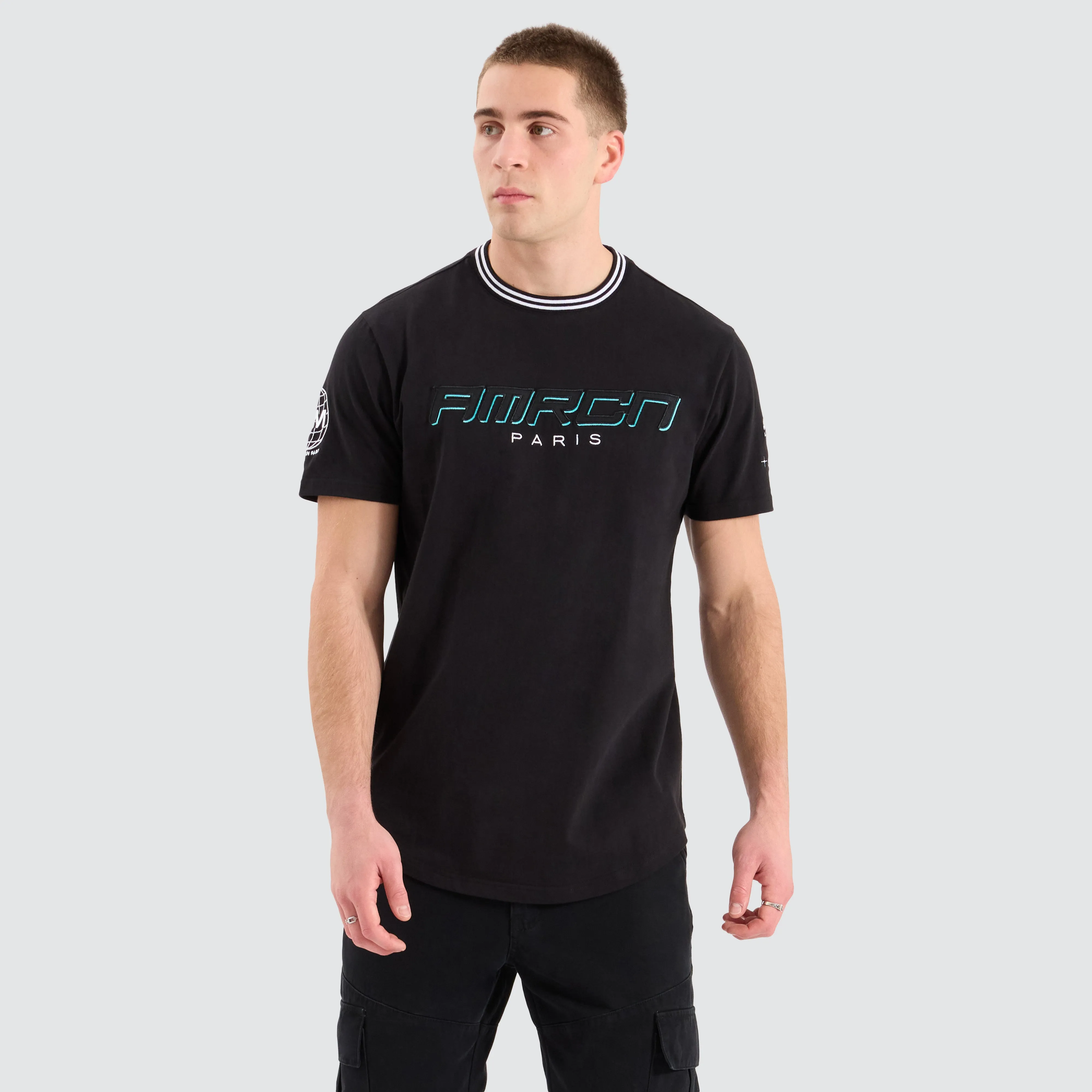 Samwise Dual Curved Tee Jet Black sold by Neverland