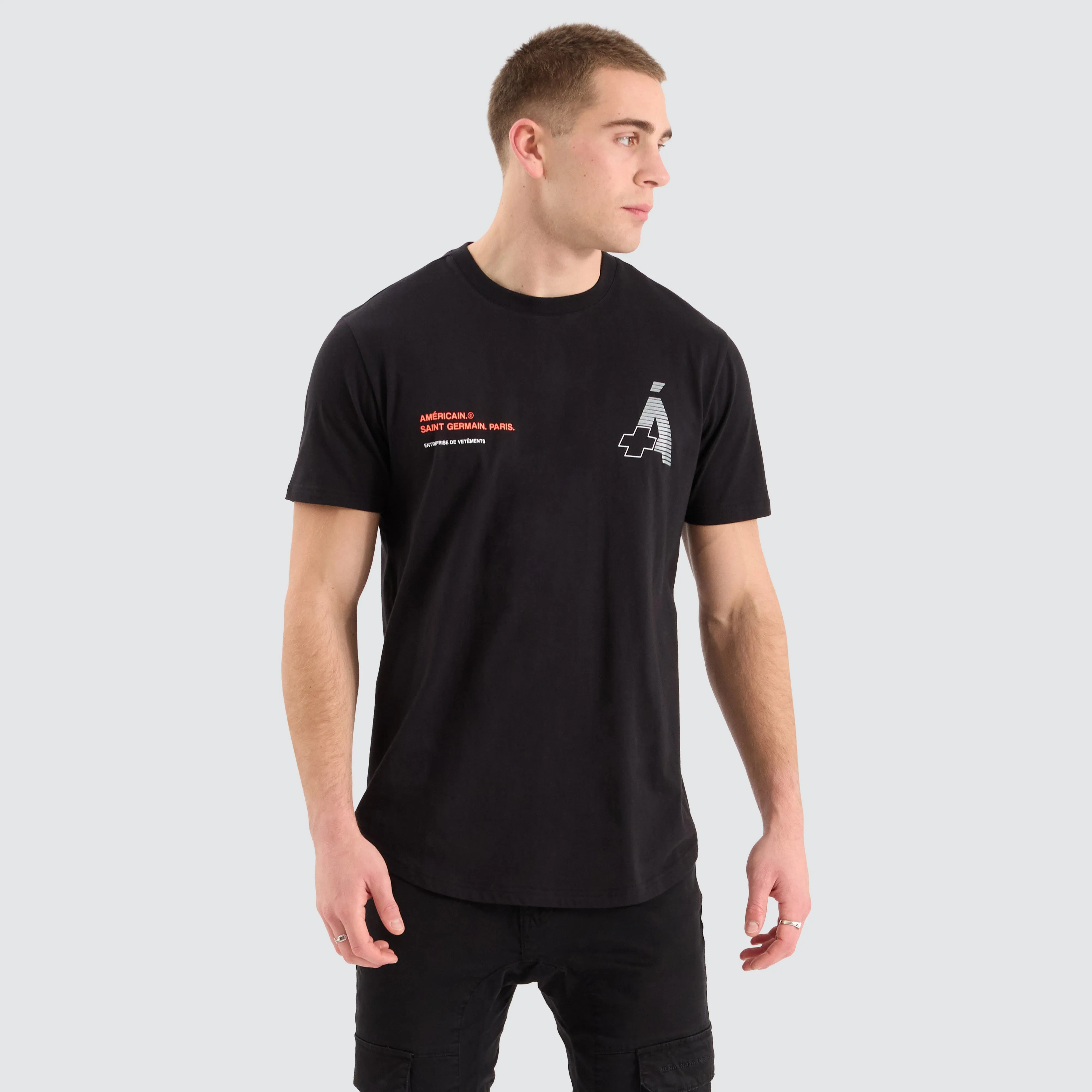 Meriadoc Dual Curved Tee Jet Black sold by Neverland product image thumbnail 2