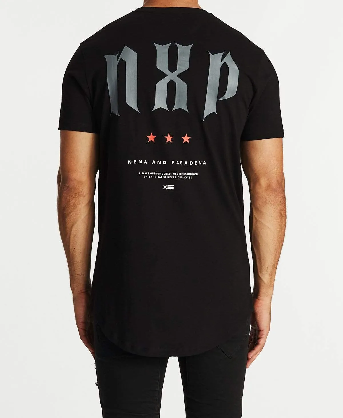 Outnumbered Cape Back T-Shirt Jet Black sold by Neverland