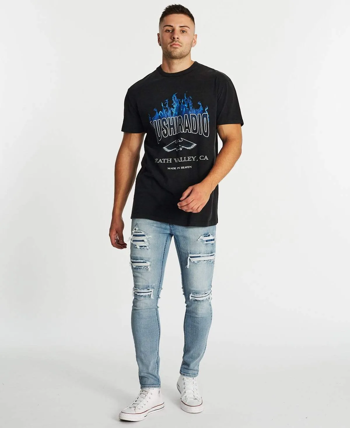 Burning Relaxed T-Shirt Mineral Black sold by Neverland product image thumbnail 4