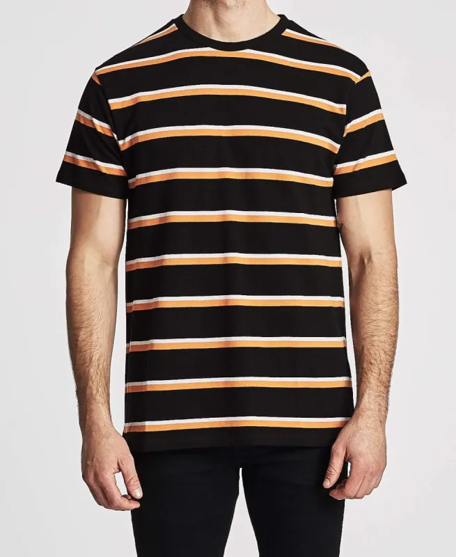 Sonoma Stripe T-Shirt Black/Orange sold by Neverland