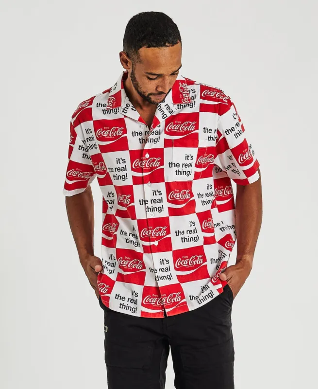 Coca-Cola Bunker Short Sleeve Shirt White/Red made by Brixton