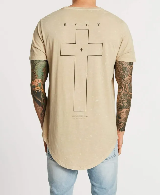 Terrified Dual Curved T-Shirt Acid Sand sold by Neverland