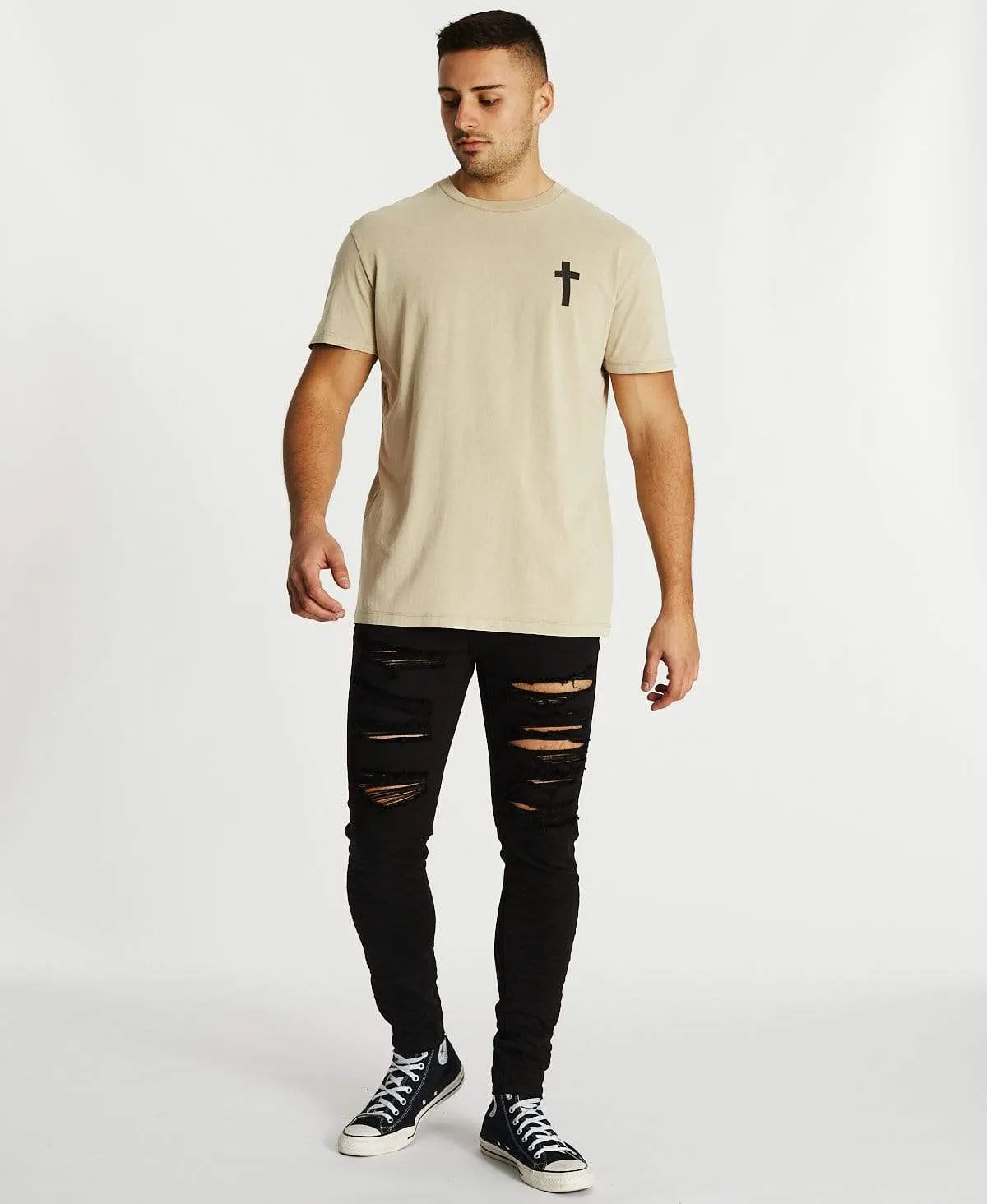 Through Hell Relaxed T-Shirt Mineral Sand sold by Neverland product image thumbnail 4