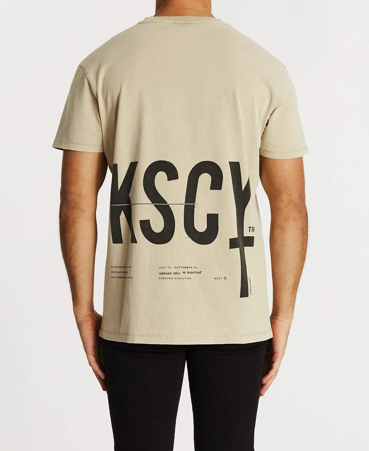 Through Hell Relaxed T-Shirt Mineral Sand sold by Neverland