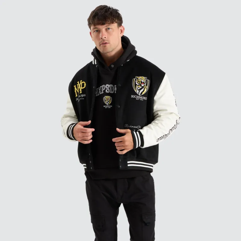 Richmond Tigers AFL Varsity Jacket Jet Black sold by Neverland