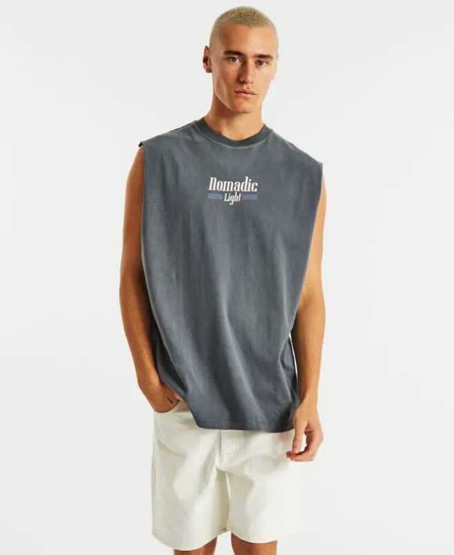 Light Relaxed Muscle Tee Pigment Asphalt sold by Neverland