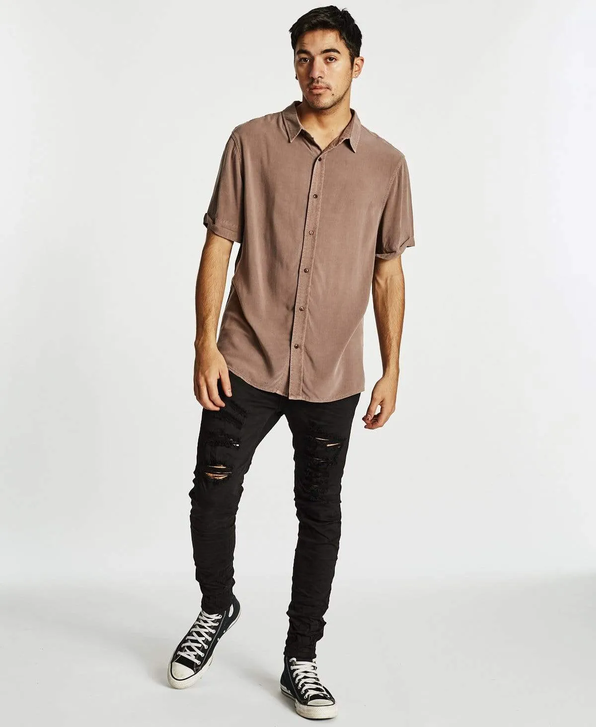 Faded Out Standard Short Sleeve Shirt Pigment Shadow Mauve sold by Neverland product image thumbnail 4