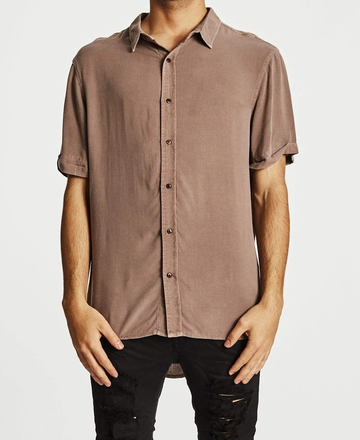 Faded Out Standard Short Sleeve Shirt Pigment Shadow Mauve sold by Neverland